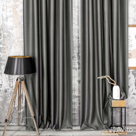 Шторы блэкаут Амадео графит новые пошив