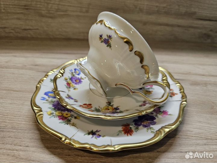 Чайное трио Edelstein Фарфор Германия Винтаж Антик