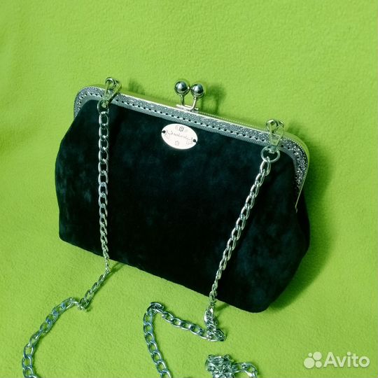 Клатч черный бархатный. Винтажный стиль