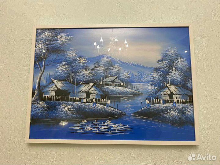 Пейзаж из Тайланда ручная работа 72 см на 52