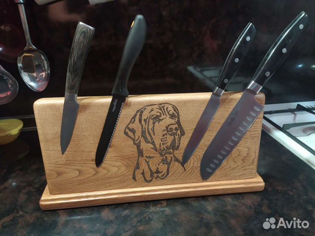 Держатель для ножей из дуба с неодимовыми магнитам