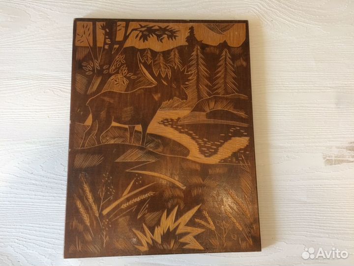 Панно настенное деревянное советских времен