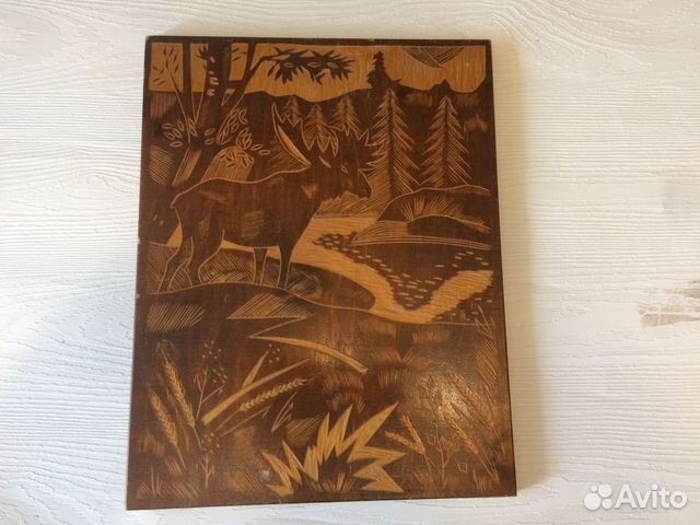 Панно настенное деревянное советских времен