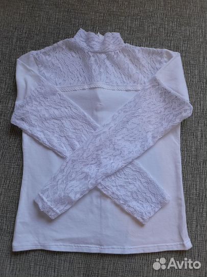 Блузка белая для девочек 140-146