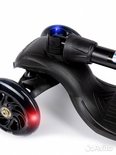 Самокат детский baby (светящиеся колеса) черный