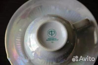 Кофейный сервиз перламутровая роза гдр