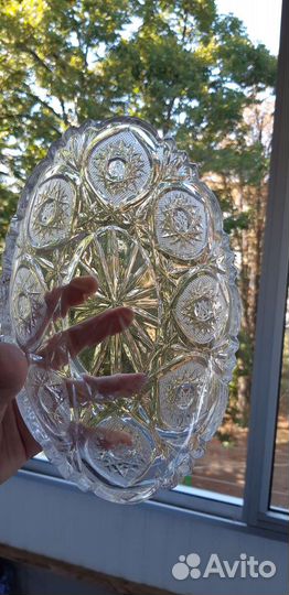 Ваза хрустальная СССР, салатник, ладья