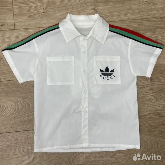 Рубашка поло Gucci Adidas гуччи адидас 110-160