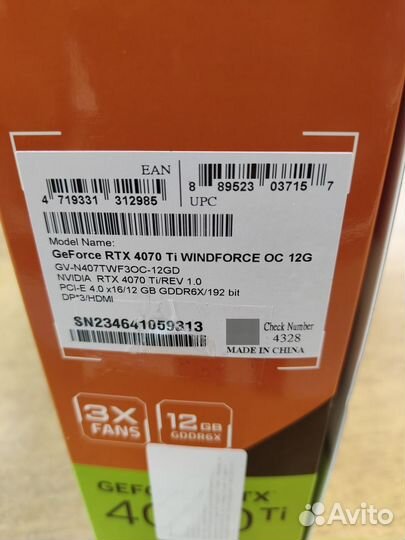Новая видеокарта GeForce RTX 4070 Ti, 12Gb