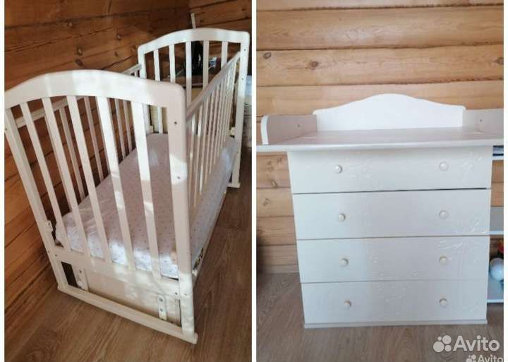 Кроватка с комодом пеленальным