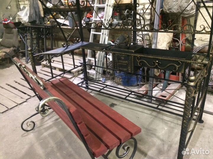 Кованый мангал беседка кухня