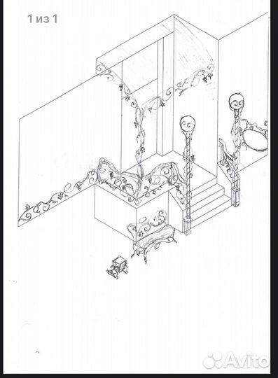 Дизайнерская кованная панель виноградная лоза