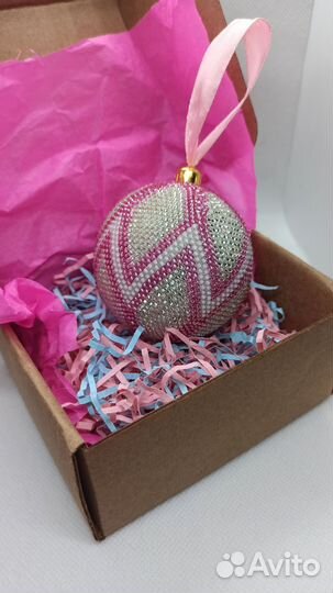 Елочные игрушки из бисера. Ручная работа