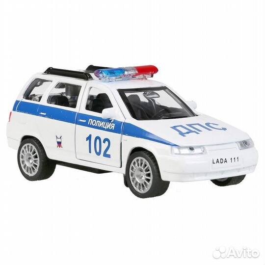 Машина LADA 111 Полиция 12 см белая металл инерция Технопарк SB-16-67-P(W) -WB