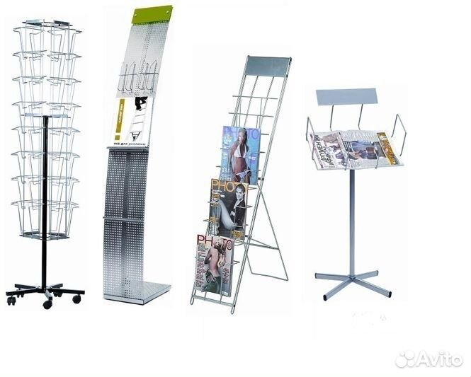 Стойки для рекламной продукции и продажи товаров
