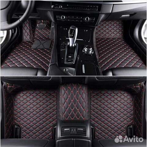 Ковры из экокожи в салон с прострочкой