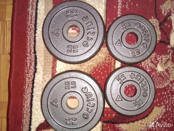 Блины 2,5 кг и 1,25 кг для гантелей и штанги