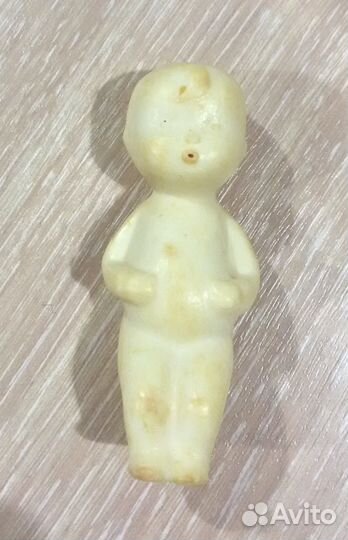 Пупс очень редкий колкий белый пластик 6 см СССР