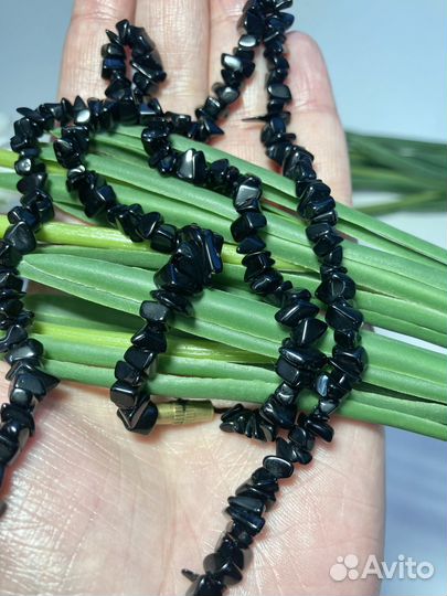 Бусы 60 см обсидиан
