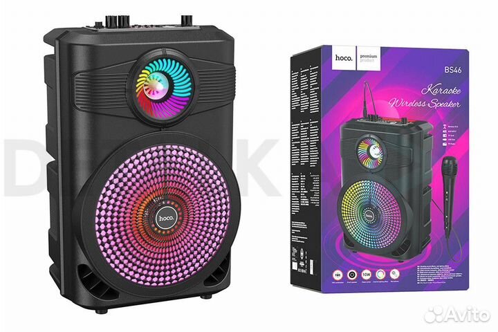 Большая Портативная колонка hoco с микрофоном