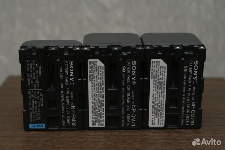 Аккамуляторы Sony FM30, QM71, QM71D для видеокамер