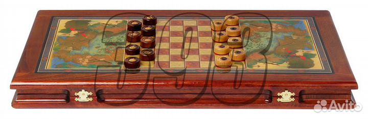 Нарды, шашки Дворец султана (тёмная рамка, (13318)