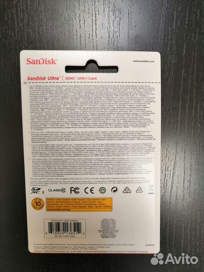 Карта памяти SanDisk Ultra 128GB sdxc