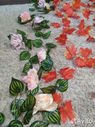 Искусственные лианы, цветы