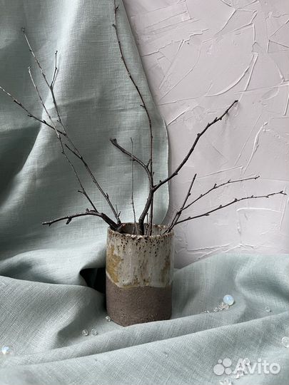 Керамические мыльница и стакан ручной работы