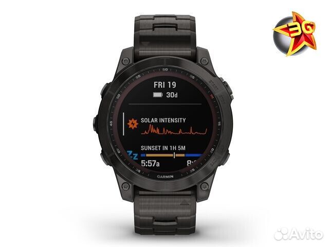 Часы Garmin Fenix 7 Sapphire Solar Titanium Grey 010-02540-39