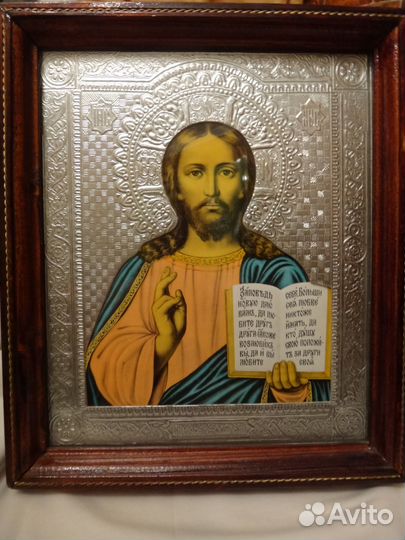3 иконы иисус 2 квадратных и тарелка иисус