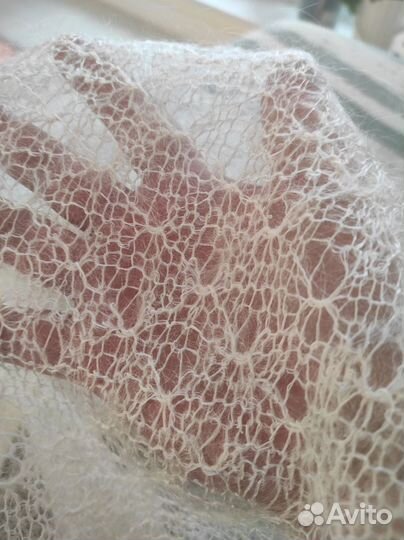 Перчатки и платок паутинка из козьего пуха