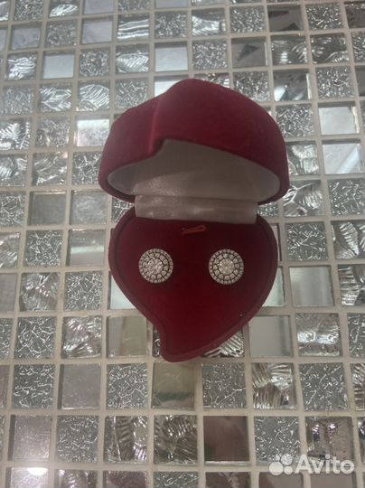 Серьги пуссеты серебро