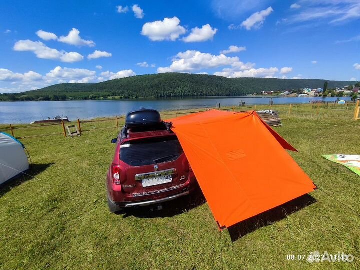 Маркиза автомобильная / 3 стенки / оранжевая