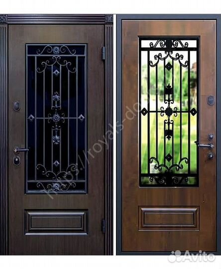 Уличная металлическая дверь с окном