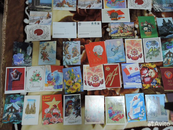 Почтовые карточки, открытки, СССР, Россия, 80 шт
