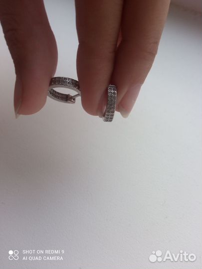 Серебряные серьги конго