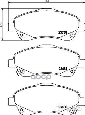 Колодки тормозные передние к-кт '8DB355029-051