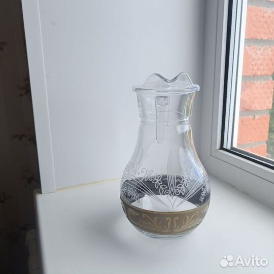 Кувшин стекло СССР гусь хрустальный