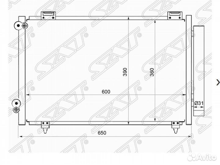 Радиатор кондиционера Тойота Королла 00-06 euro