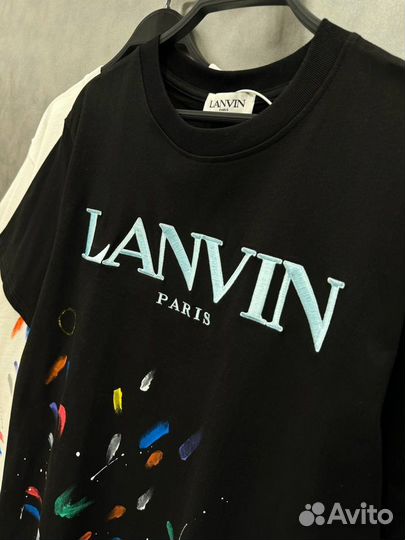 Футболка Lanvin черная и белая оверсайз (хит 2024)