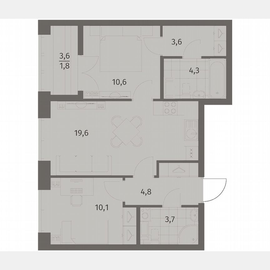 2-к. квартира, 58,5 м², 9/11 эт.