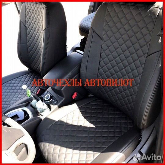 Чехлы Автопилот SsangYong Kyron из экокожи чёрные