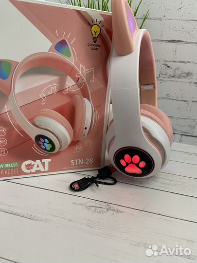 Беспроводные наушники со светящимися ушками Новые