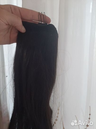Продаю хвост на ленте. Цвет темный каштан