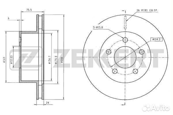 Диск передний Jeep Grand Cherokee ZJ 93-98