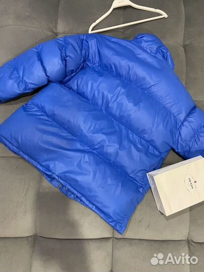 Пуховик синий дутый