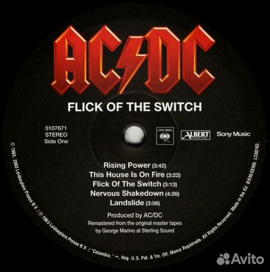 Виниловая пластинка AC/DC flick OF THE switch (Rem