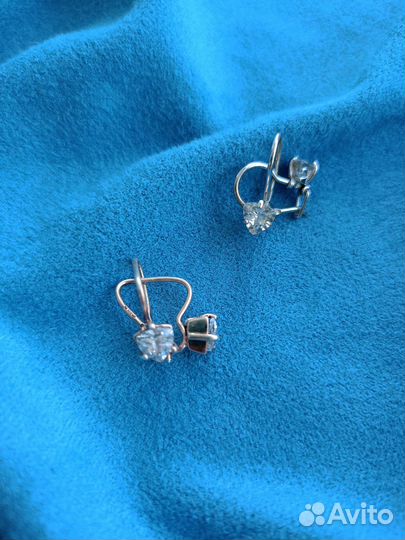 Серьги детские серебро 2 пары