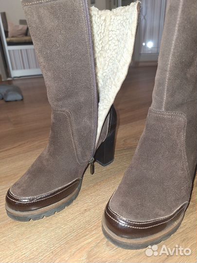 Зимние женские сапоги натуральная замша